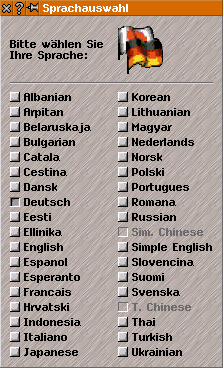 Dialog Sprachauswahl - Simutrans 121.0
